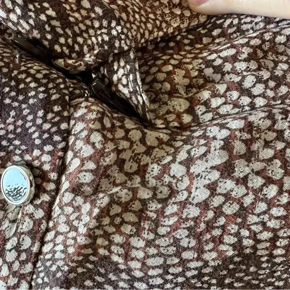 Like New Brown Print Wide Leg Anthropologie Pants - Picture 4 of 7